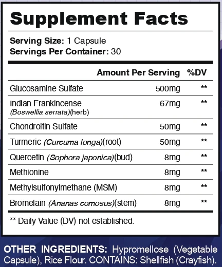 Close crop of the Supplement Facts box from the official Nervecept label artwork